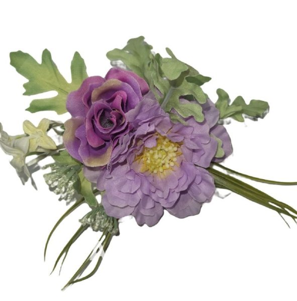 画像1: フラワークリップ　薔薇×牡丹　Purple (1)