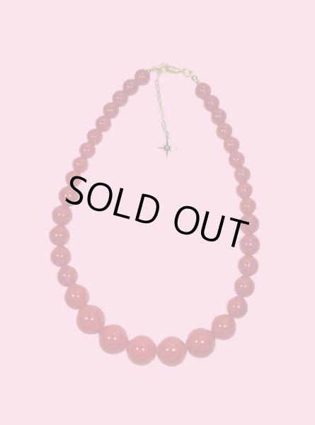 画像1: 大玉ネックレス　　Red (1)