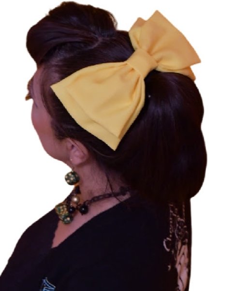 画像3: ダブルリボン　バレッタ　　Yellow (3)