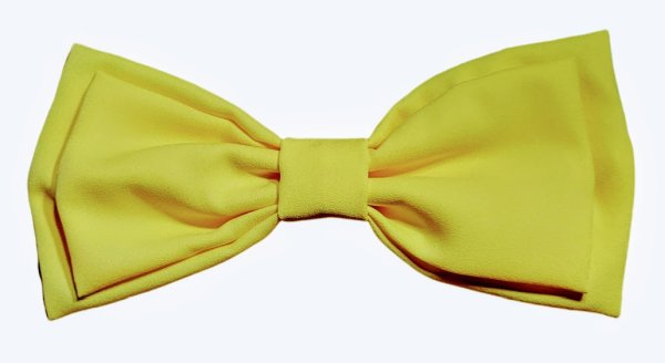 画像1: ダブルリボン　バレッタ　　Yellow (1)