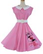 画像1: 小花レース襟　サーキュラーワンピース　Pink　【M】 (1)