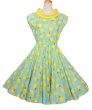 画像1: 檸檬　サーキュラーワンピース　Yellow✖MintGreen　【M】 (1)