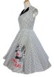 画像3: 水玉　Record Pattern　サーキュラーワンピース　White✖Black　【M】 (3)