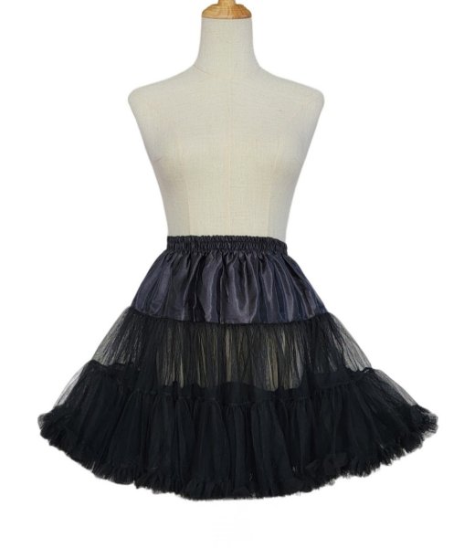 画像1: シフォン　パニエ　　Black　【丈40cm】 (1)