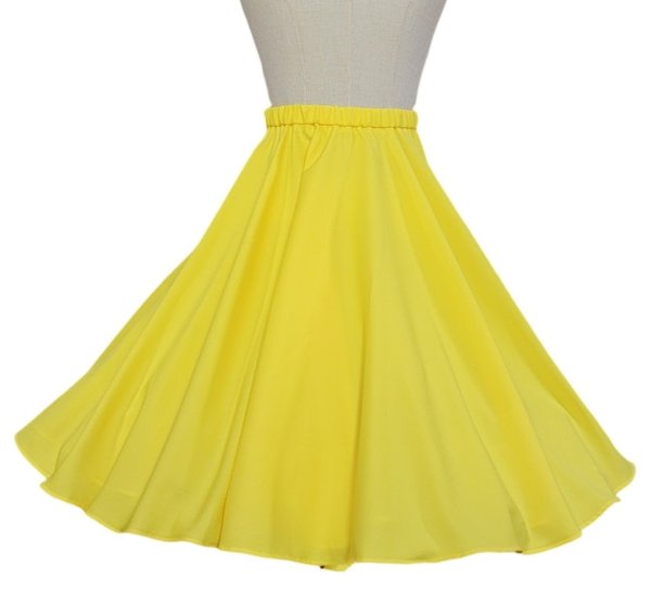 画像2: Rockabilly Record  サーキュラースカート 　Yellow　【F】 (2)