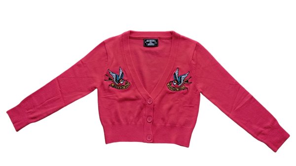 画像1: Swallow　ショートカーディガン　Rose Pink　【M】 (1)