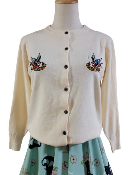 画像1: Swallow　ロングカーディガン　ivory　【ＸＬ】 (1)