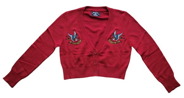 画像1: Swallow　ショートカーディガン　Red　【S】 (1)