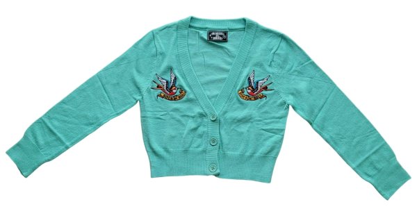 画像1: Swallow　ショートカーディガン　Mint Green　【M】 (1)