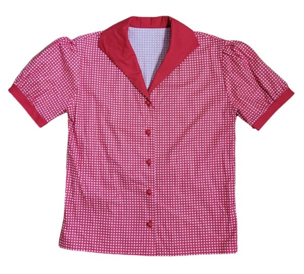 画像1: Gingham Check　Blouse　【M】 (1)